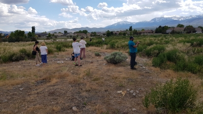 Contemplative observation of landscape on property for new waldorf school in Reno.