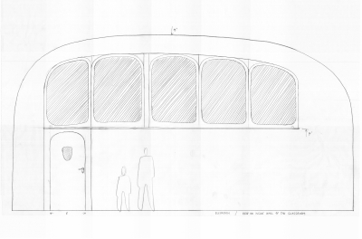 Additional windows on the inside of the school classroom. They are located between the inner hallway and the classroom. The inner corridor has large skylights in its roof. Thus, even these windows in the classrooms can let additional diffused daylight into the classrooms.