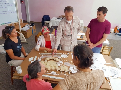 We also talked about solving the surroundings of buildings, parking lots and greenery. We agreed that all transport and parking will remain beyond the outer boundaries of the gardens. Everyone wanted to design a complex with indoor playgrounds and gardens for children and pedestrians only.